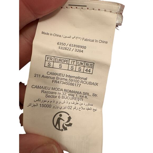 Camaieu Valentine's Cherry Red Vneck Cashmere Sweater Sm Classic Chic Minimal - Picture 5 of 9